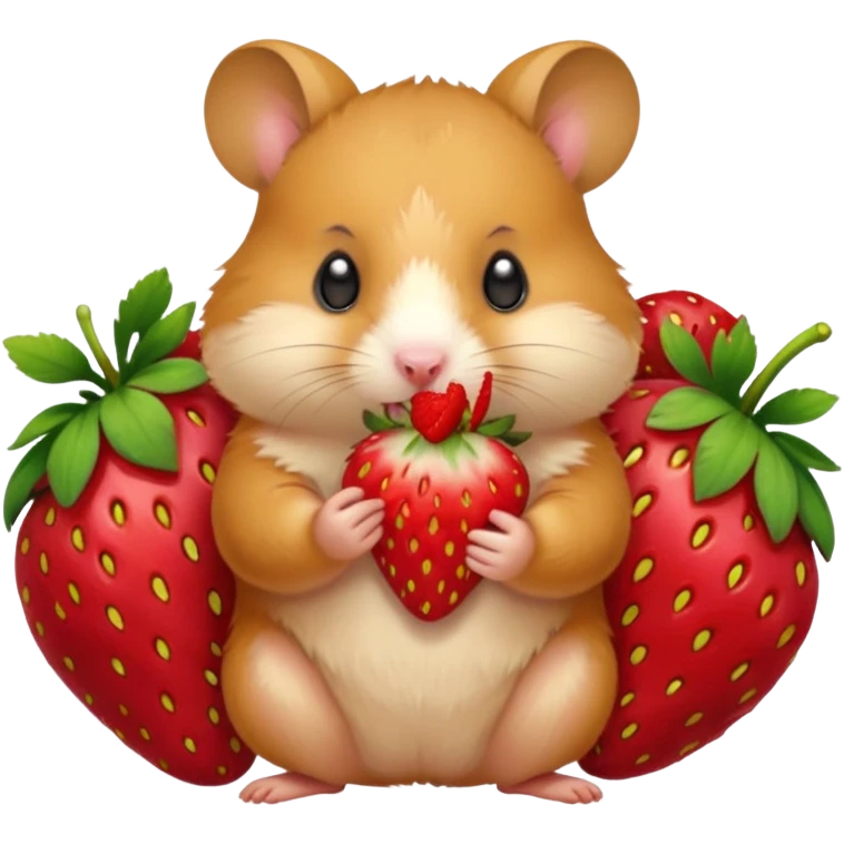 hamster eating strawberries emoji