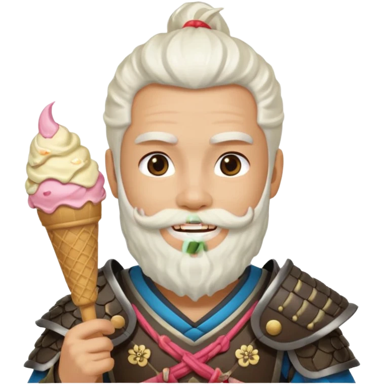 SAMURAI WITH ICE CREAM BEARD GAY emoji