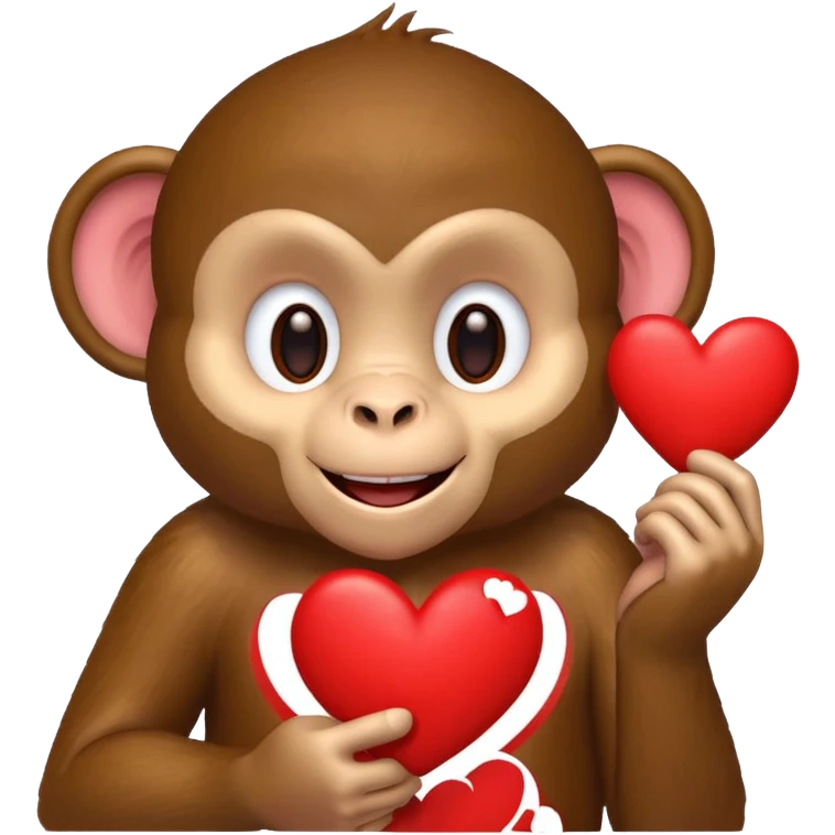 Monkey with hearts emoji