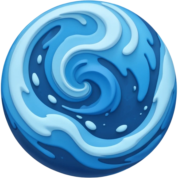 Can you make me an emoji of a blue planet? Without a face, an actual planet. I like messy irregular and not equal small swirls of different shades of blue but no clouds and no rings on the planet  emoji