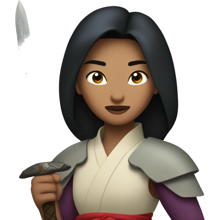 Mulan with sword  emoji