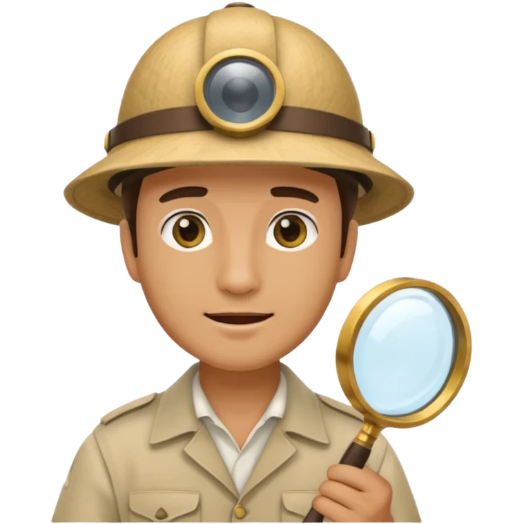 a man with jungle and magnifying glass emoji