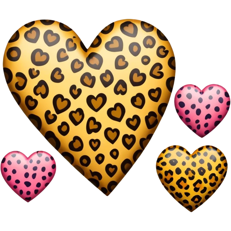 Hearts with leopard print  emoji