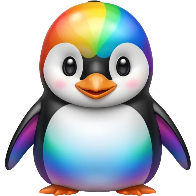 Rainbow penguin happy emoji