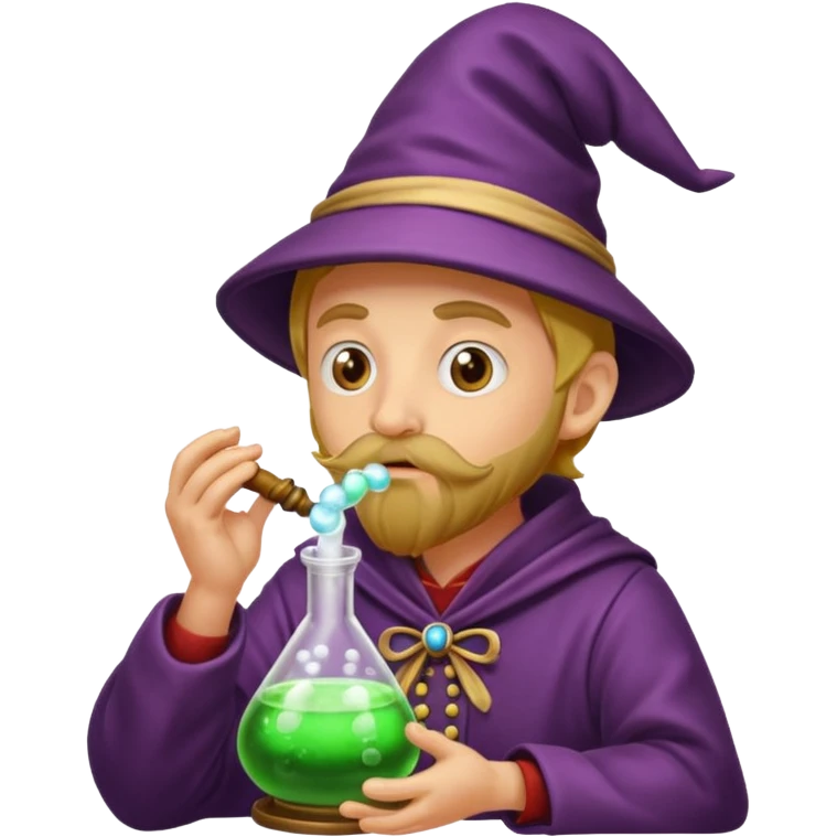 alchemist shushing while potion bubbles emoji