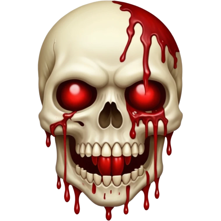 A Hideous mutated monster covered in rotton flesh and bloodin the style of your bleeding skull art, full body emoji