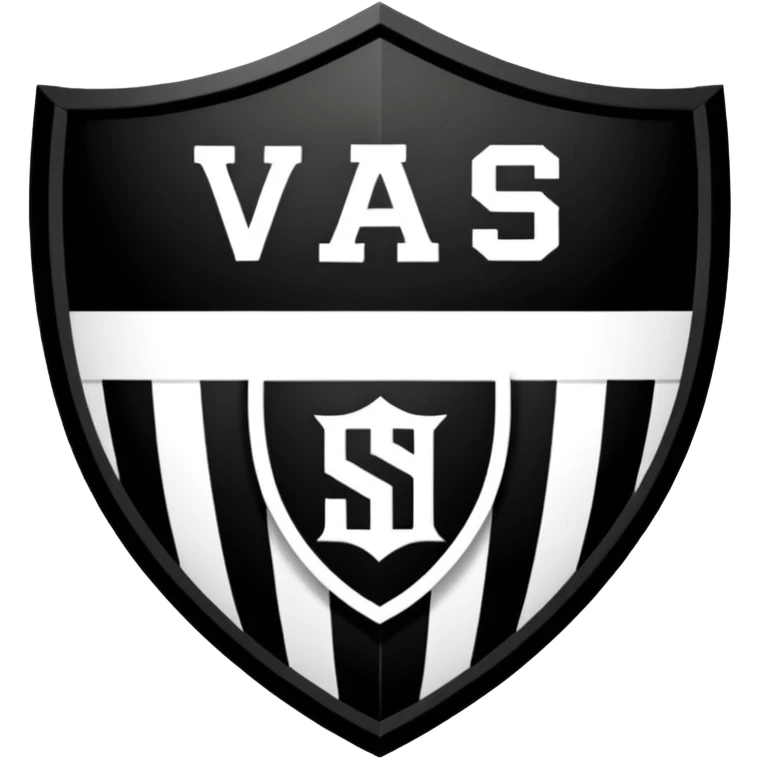 Football club  SV Angers logo, black and white striped shield with 1919 year, sports team emblem emoji