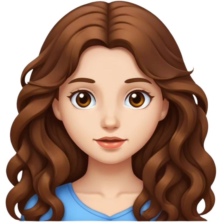 Girl with long brown wavy hair emoji