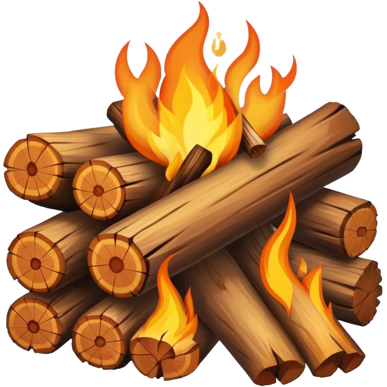 campfire with logs and flames emoji
