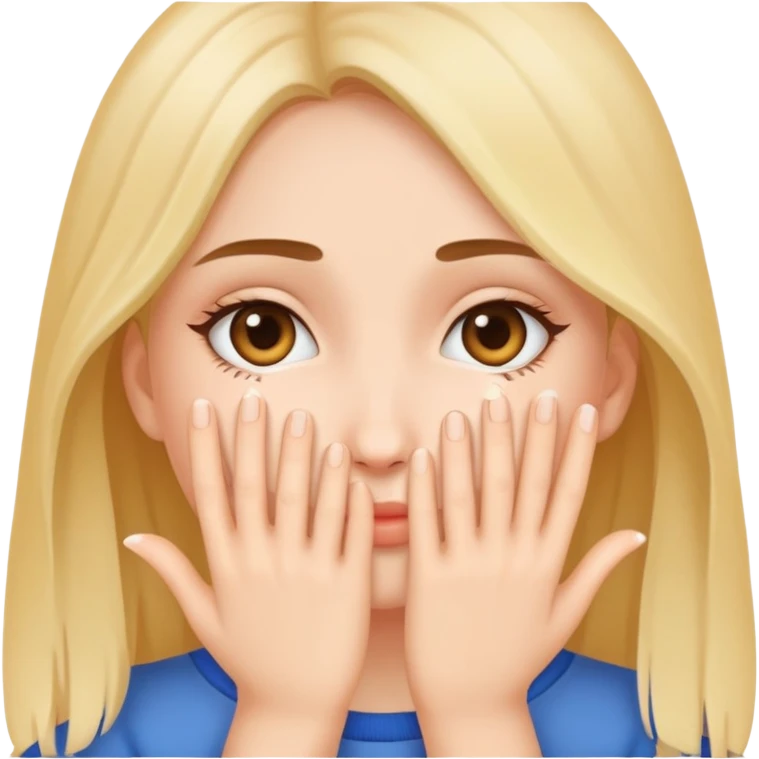 Эмодзи девушки которая прикрывает нижнюю часть лица рукой  emoji