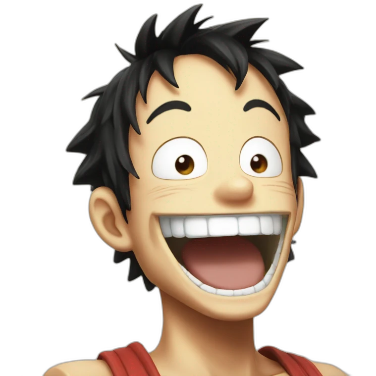 Laughing luffy emoji