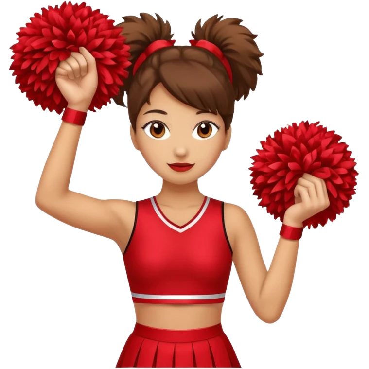 create a tall female cheerleader with pom poms emoji