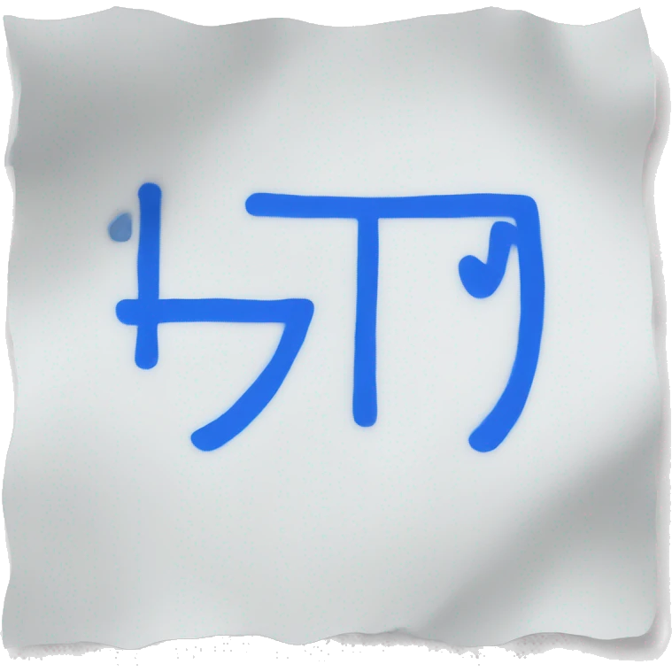 A white sheet with "TXT" written in blue. emoji