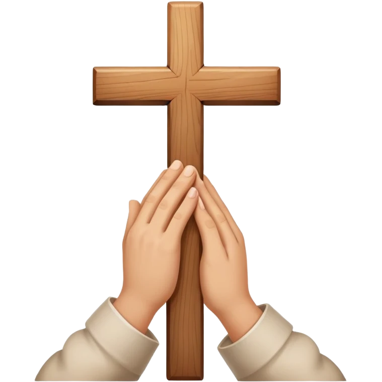 Praying hands with cross emoji