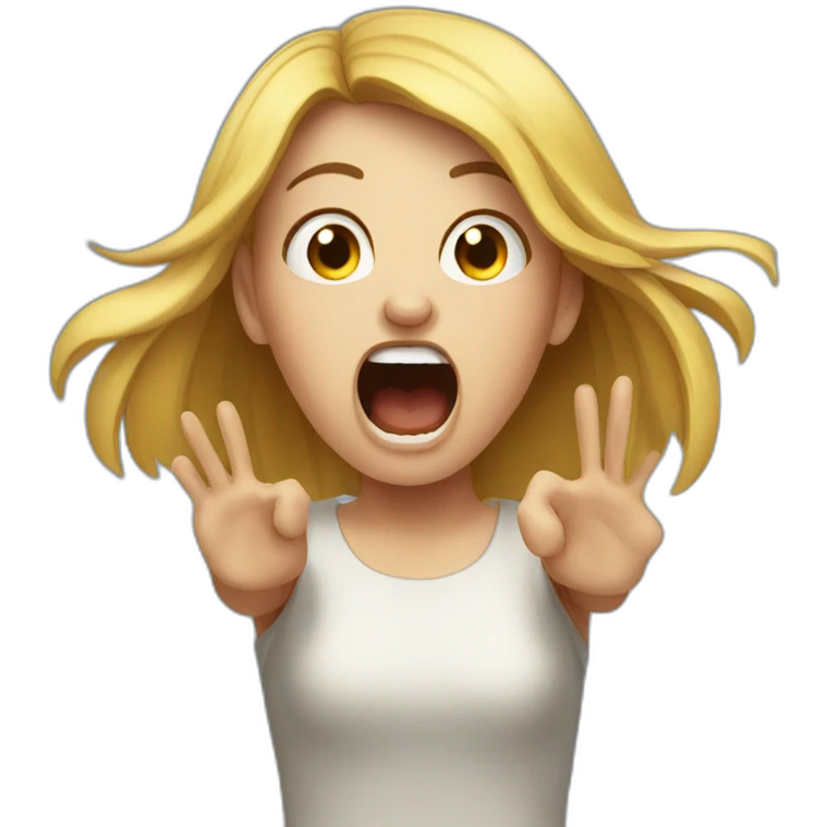 Girl Screaming in fear emoji