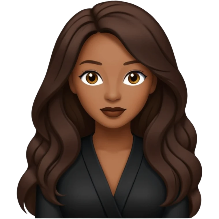 Vesta Williams, R&B Singer with long dark brown hair, black outfit emoji