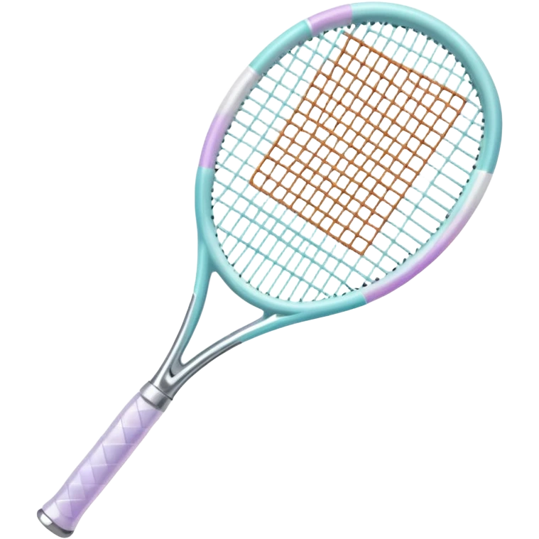 Pastel white  iridescent glass crystal tennis racket emoji