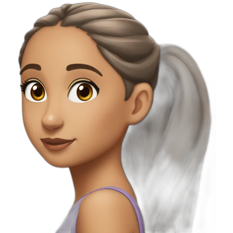 ariana grande with a ponnytail emoji