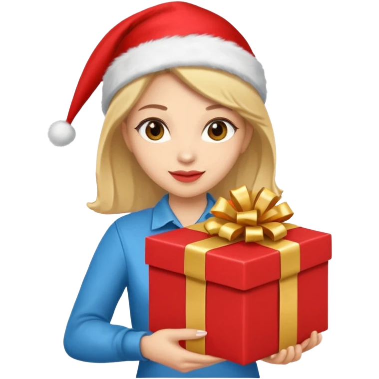 woman courier holding gift box emoji