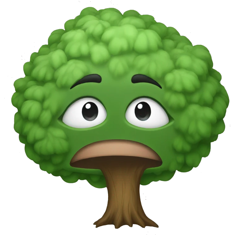 A crying tree emoji