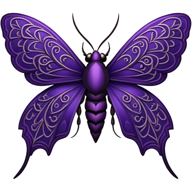 Gothic moth Dark purple  emoji