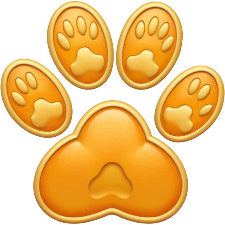 a very light pale pastel yellow-orange pawprint emoji