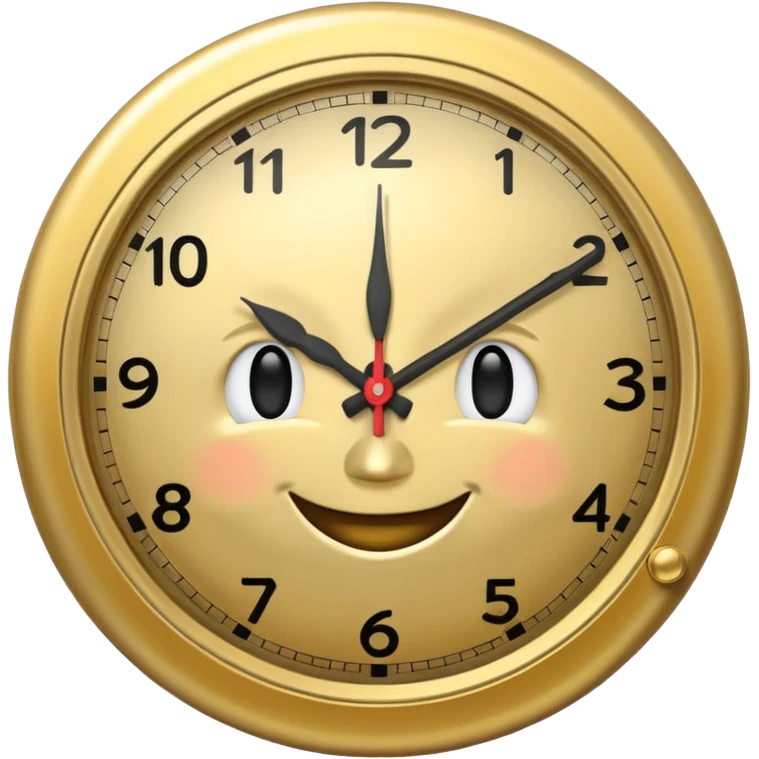 A clock smiling and handsome emoji