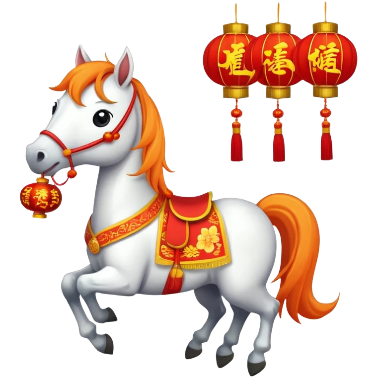 help me develop 10 emoji stickers, for CNY, cartoon horse stickers emoji
