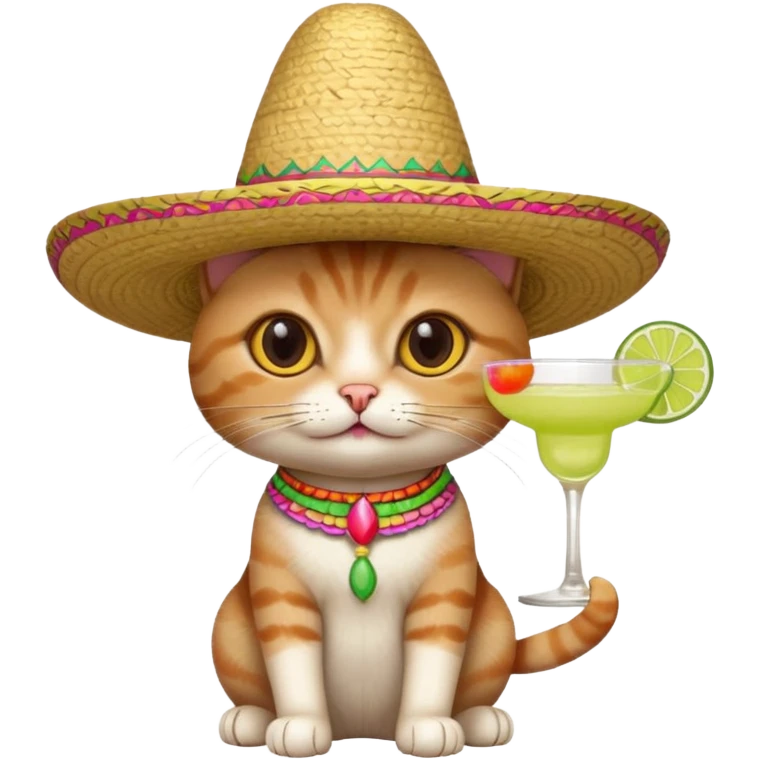 cat with sombrero and margarita emoji
