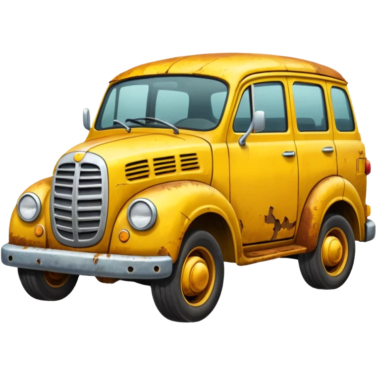 Broken Urban Vehicle yellow emoji