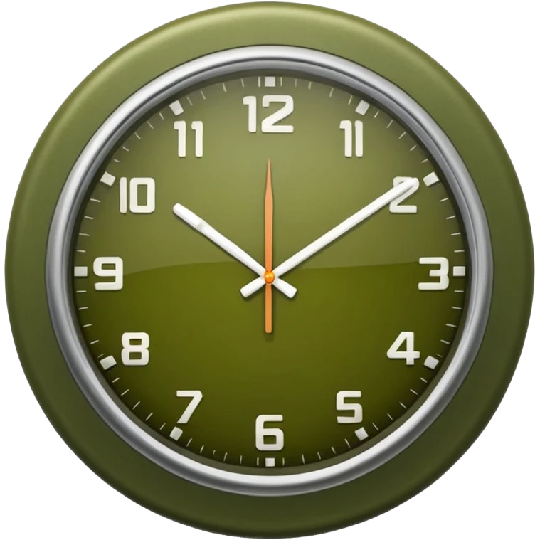 the clock green olive color emoji