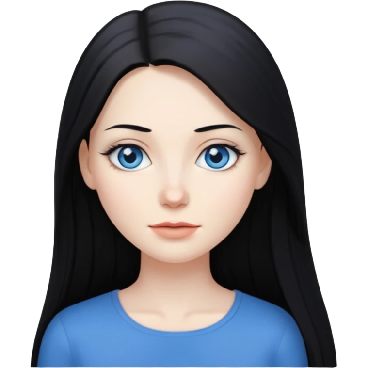 Mujer blanca con pelo negro liso largo emoji