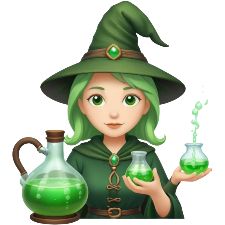 green witch cooking potion emoji