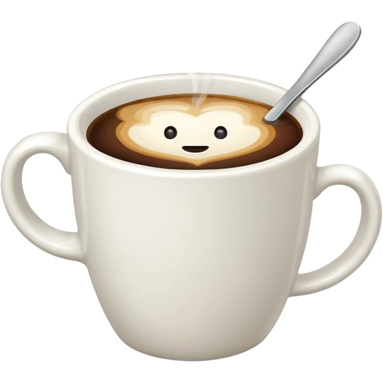 flat white coffee cup without face emoji