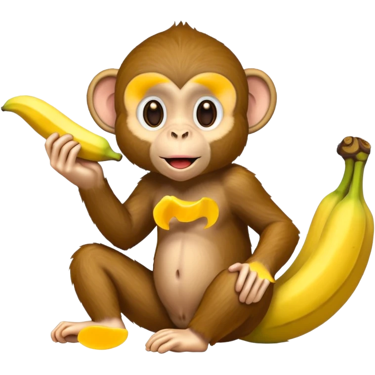 make A monkey eating a monkey emoji