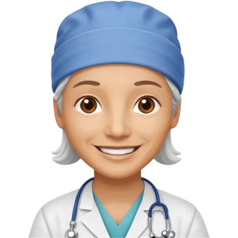 older doctor with scrub cap on emoji