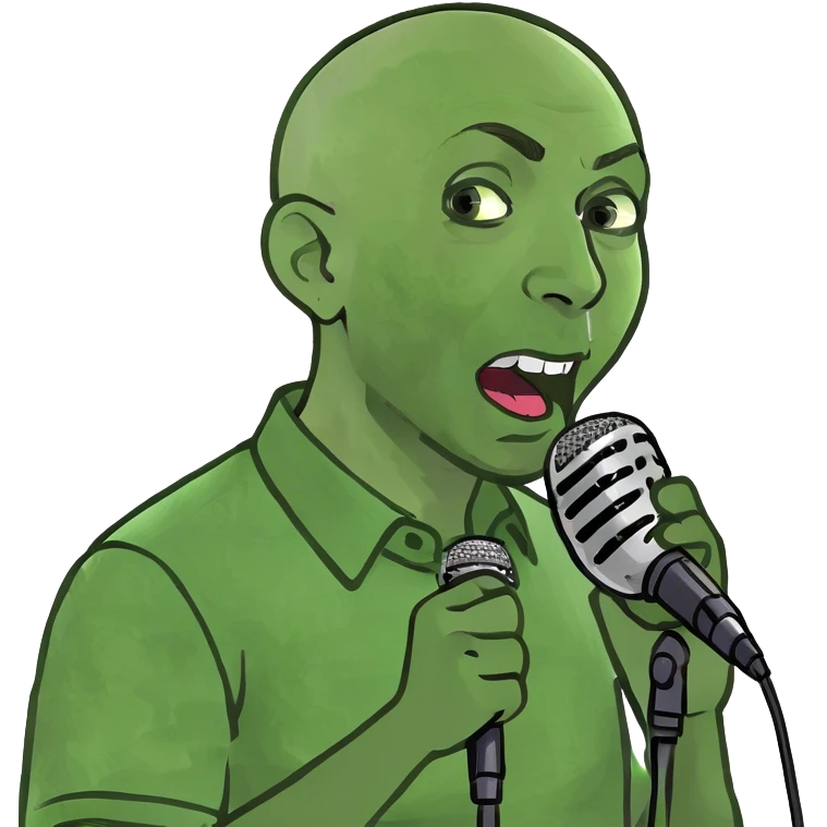 A bald man singing  emoji