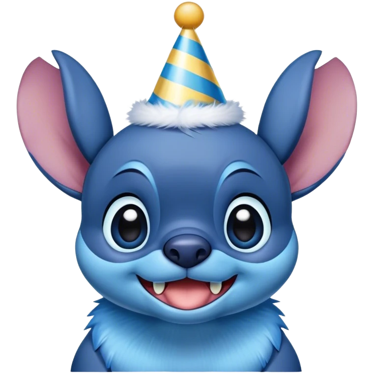stitch wearing a birthday hat emoji