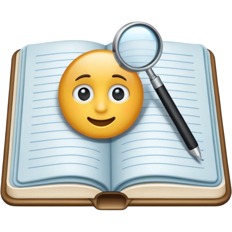 journal observing. Transparent background emoji