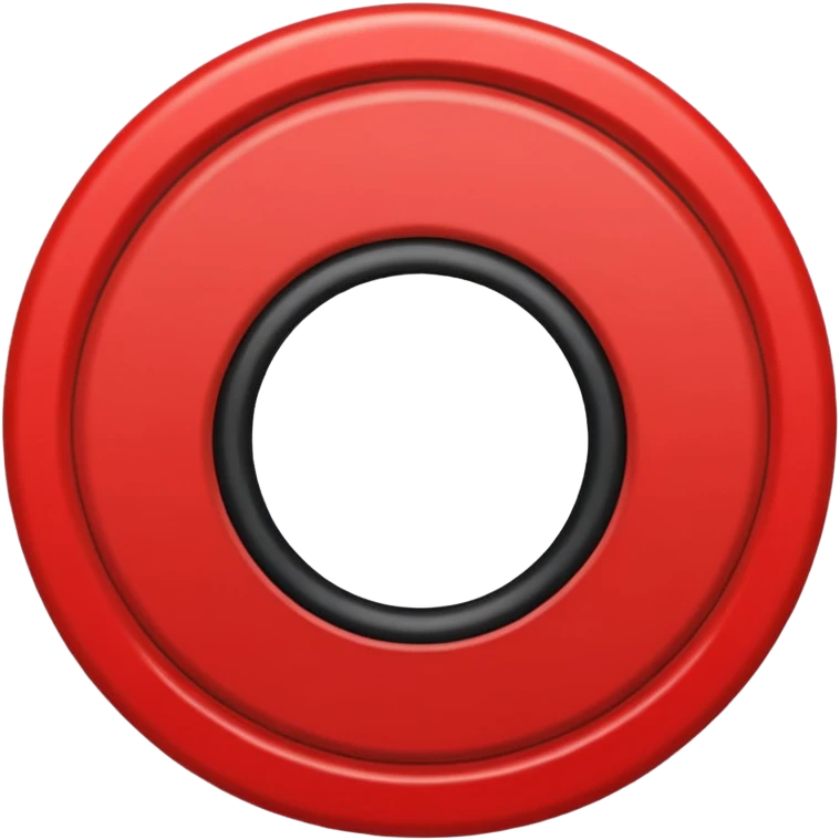 A black circle surrounded by a white circle surrounded by a red circle there should only be 3 rings- smallest circle should be black then white bigger and then red biggesy emoji