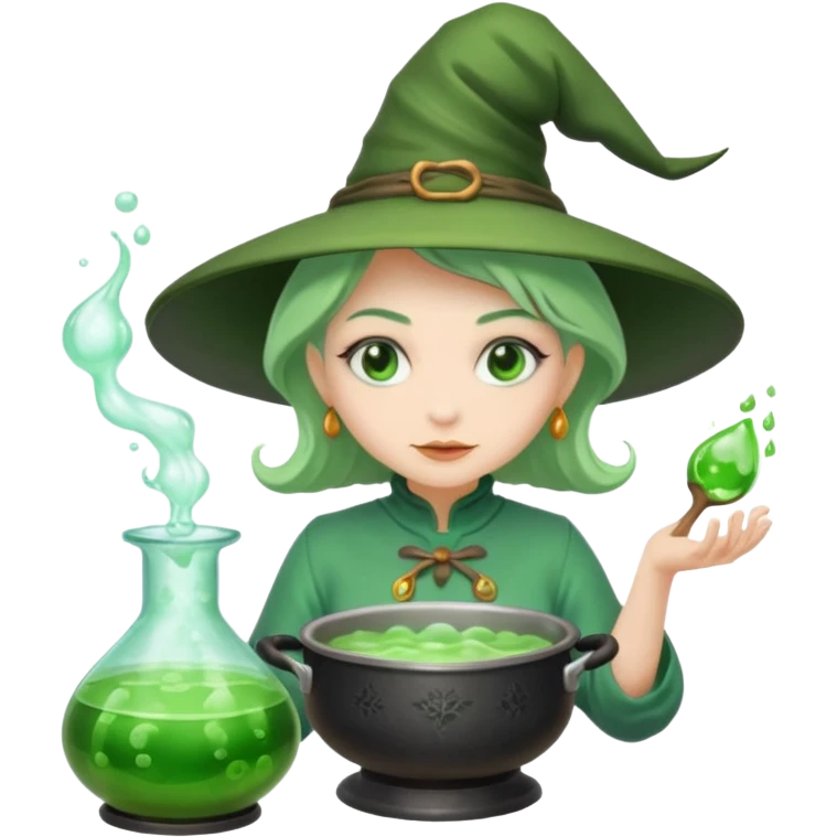 green witch cooking potion emoji