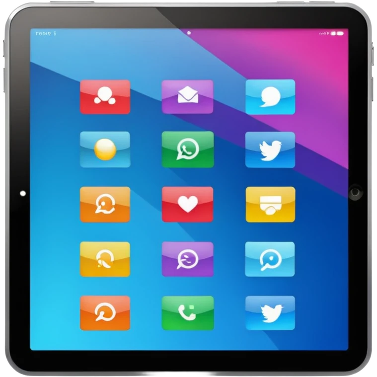 tablet with overlapping interface windows emoji