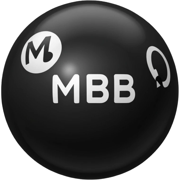 Black pull Ball with MB written on it. Nothing else no holes or anything  emoji