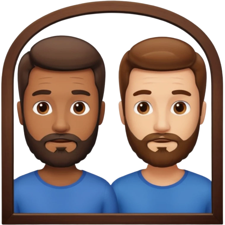 the man with the opposite view in the mirror emoji