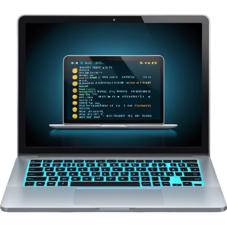 laptop with coding app open emoji