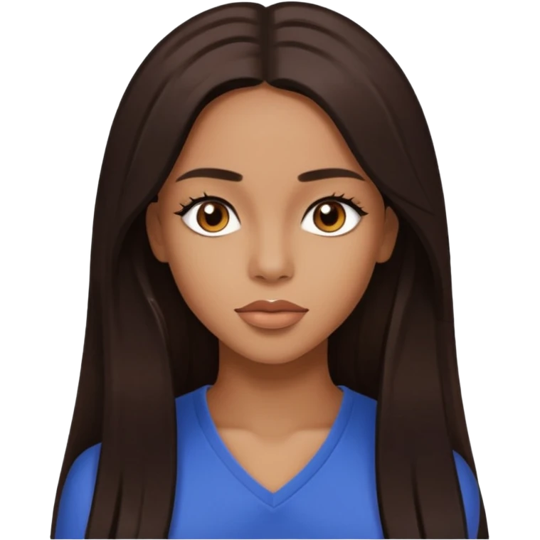 Aaliyah with long dark brown hair emoji