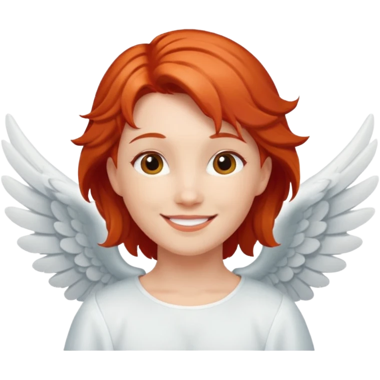 red haired angel with wings emoji