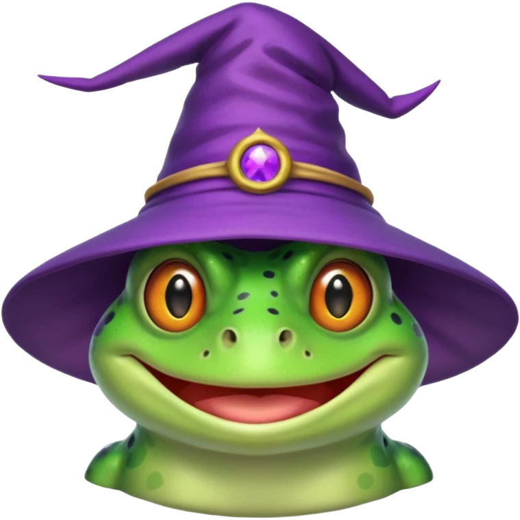 frog wear purple wicth hat emoji