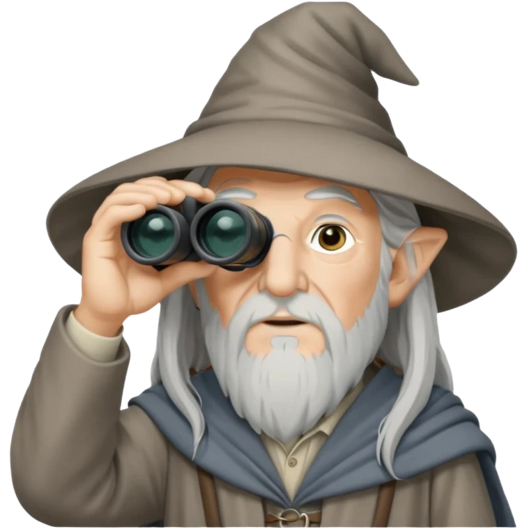 gandalf wizard watching in the binocular emoji | AI Emoji Generator