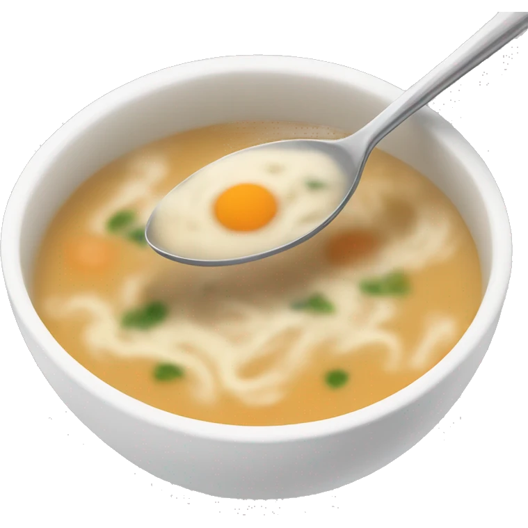 a bowl of soup with a fork emoji